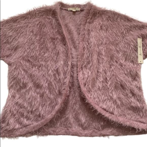 Another Reason Cardigan Sweater Mauve Teddy Bear Fuzzy Soft Open Front Small NEW - Picture 5 of 14